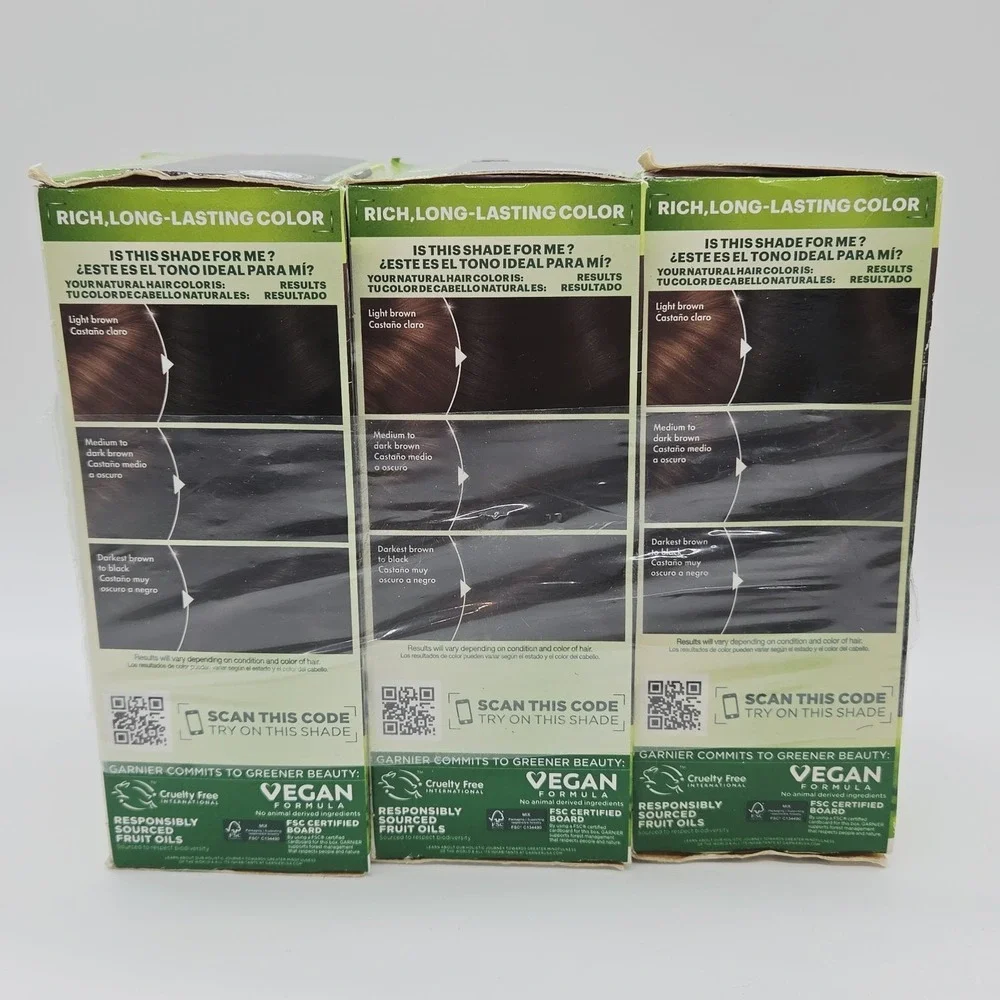 3x Garnier Nutrisse Nourishing Creme Hair Color #20 Black Tea Soft Black *READ*
